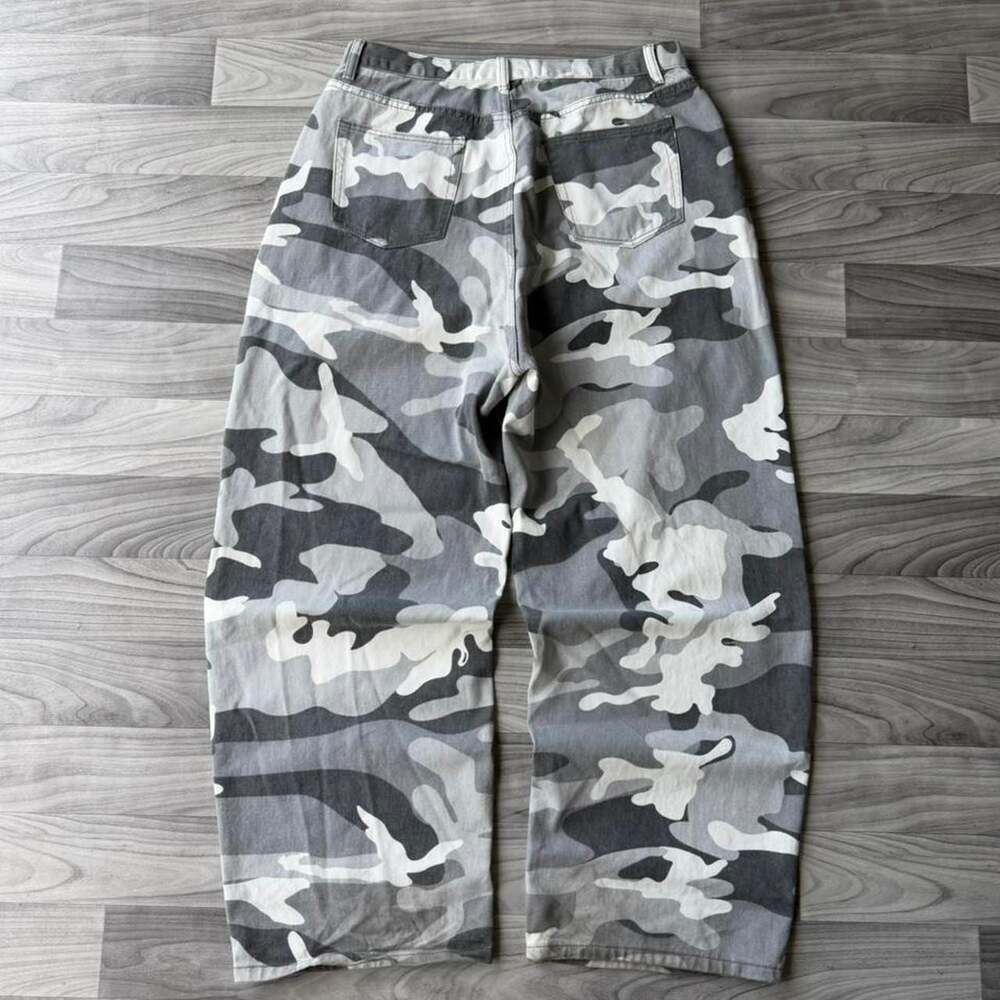 Vintage Y2K Baggy Grey Camo Wide Leg Pants